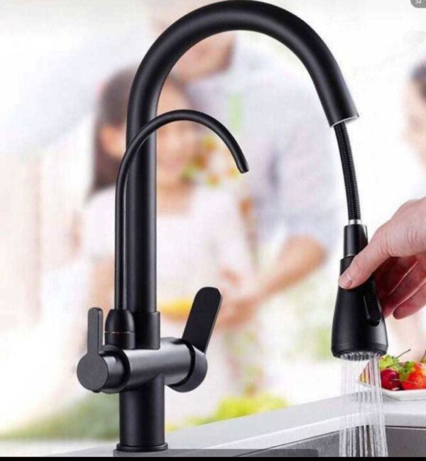 Robinet double sortie pour eau filtrée couleur noire